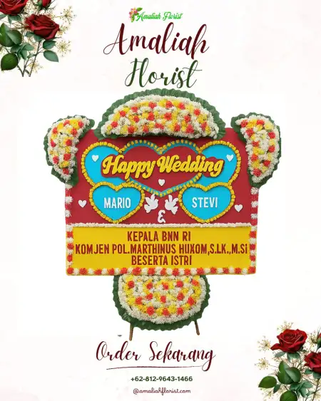 Papan Bunga Pernikahan Daon
